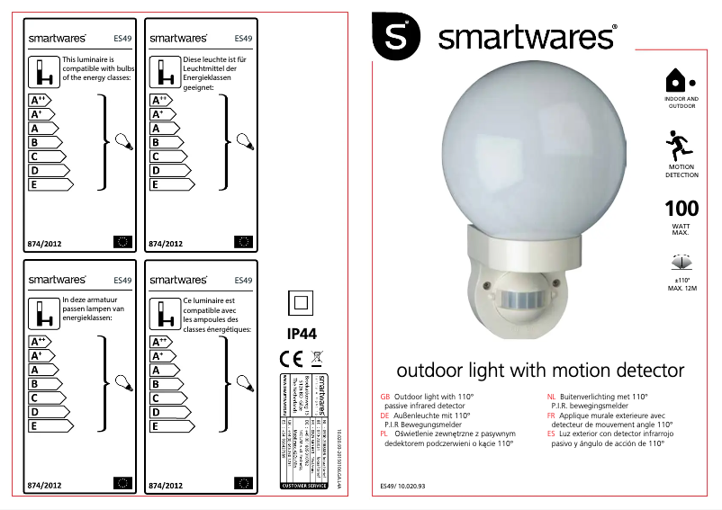 Página 1 del manual Manual de usuario Smartwares 10.020.93