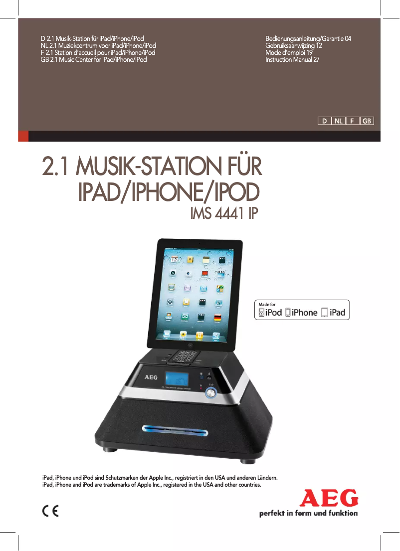 Page 1 de la notice Manuel utilisateur AEG IMS 4441 iP