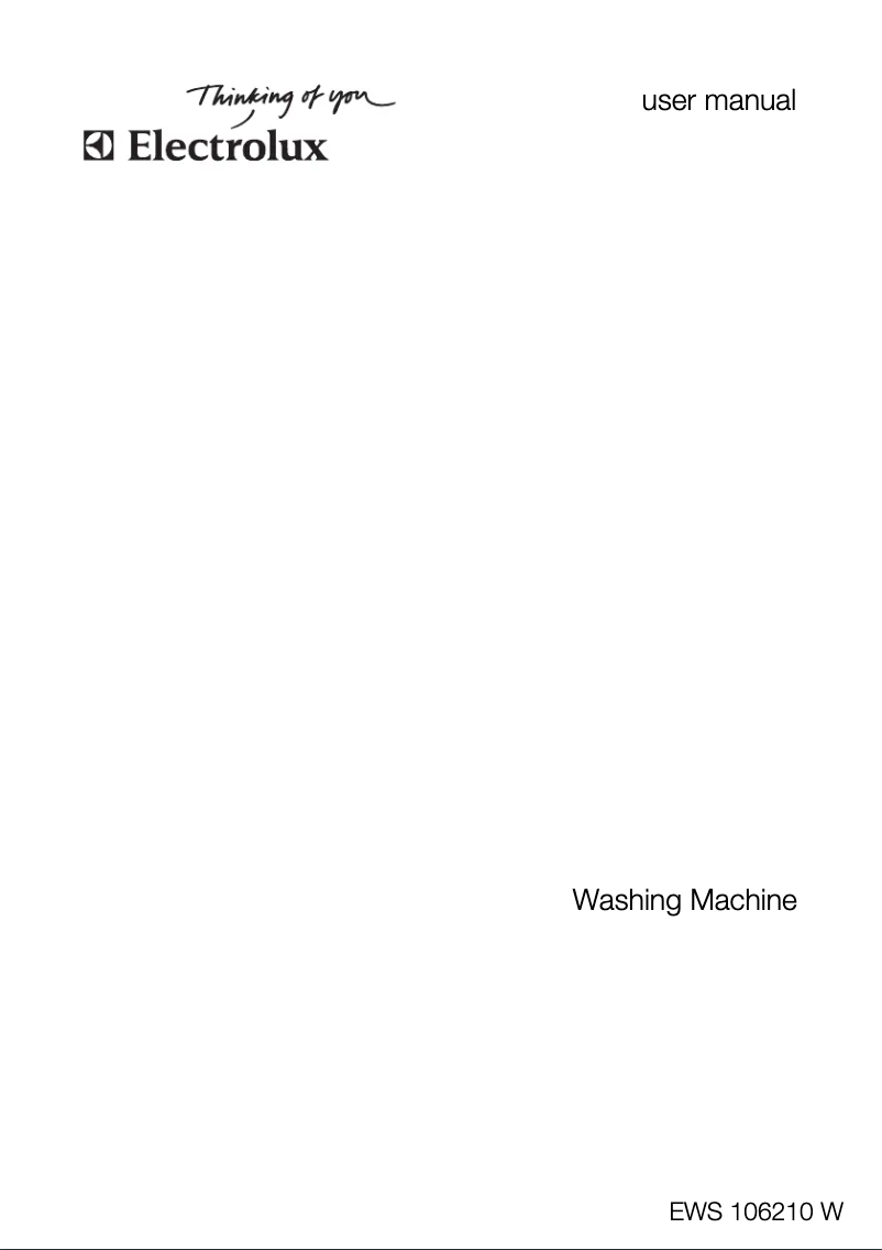 Page n°1 - Manuel utilisateur Electrolux EWS 106210 W