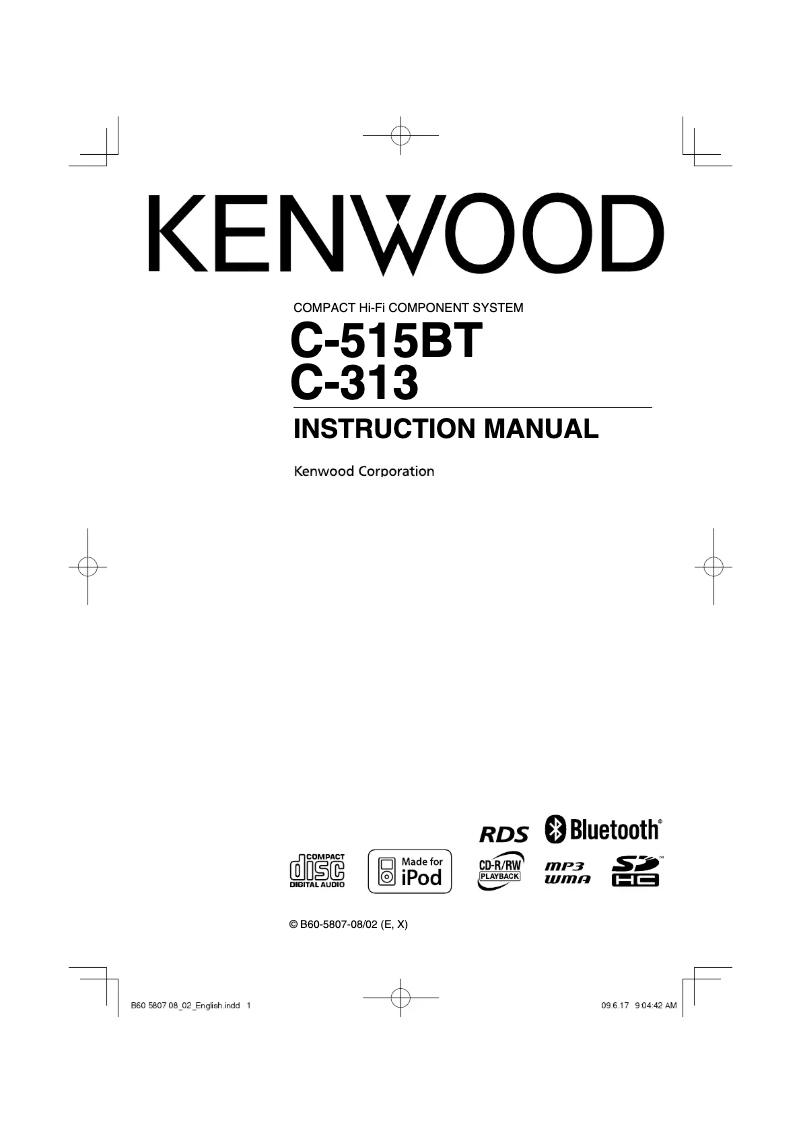 Page 1 de la notice Manuel utilisateur Kenwood C-515 BT