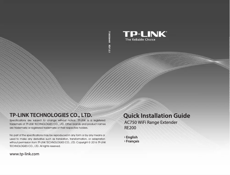 Página 1 del manual Guía de instalación TP-Link RE200