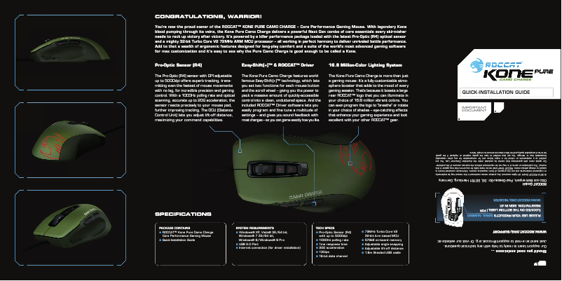 Página 1 del manual Manual de usuario Roccat Kone Pure Military
