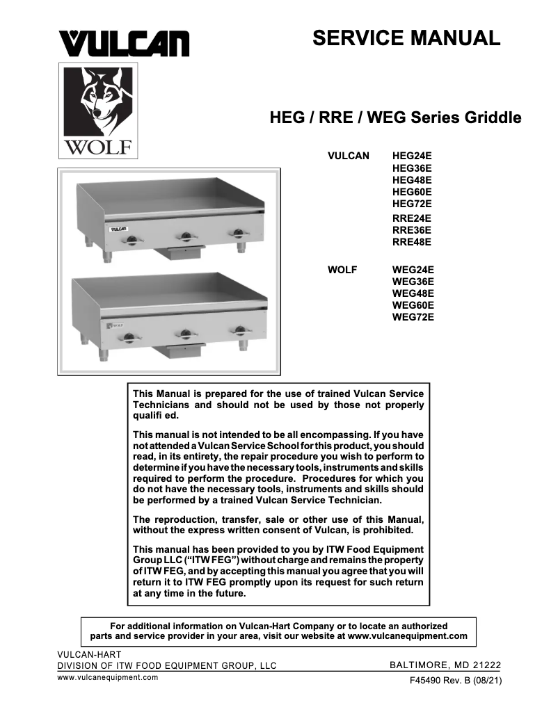 Page n°1 - Manuel utilisateur Vulcan HEG60E