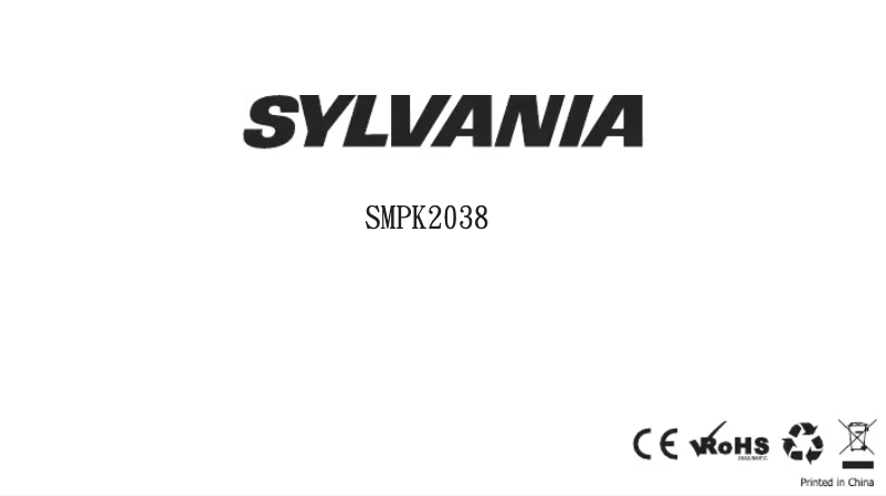 Page 1 de la notice Manuel utilisateur Sylvania SMPK2038