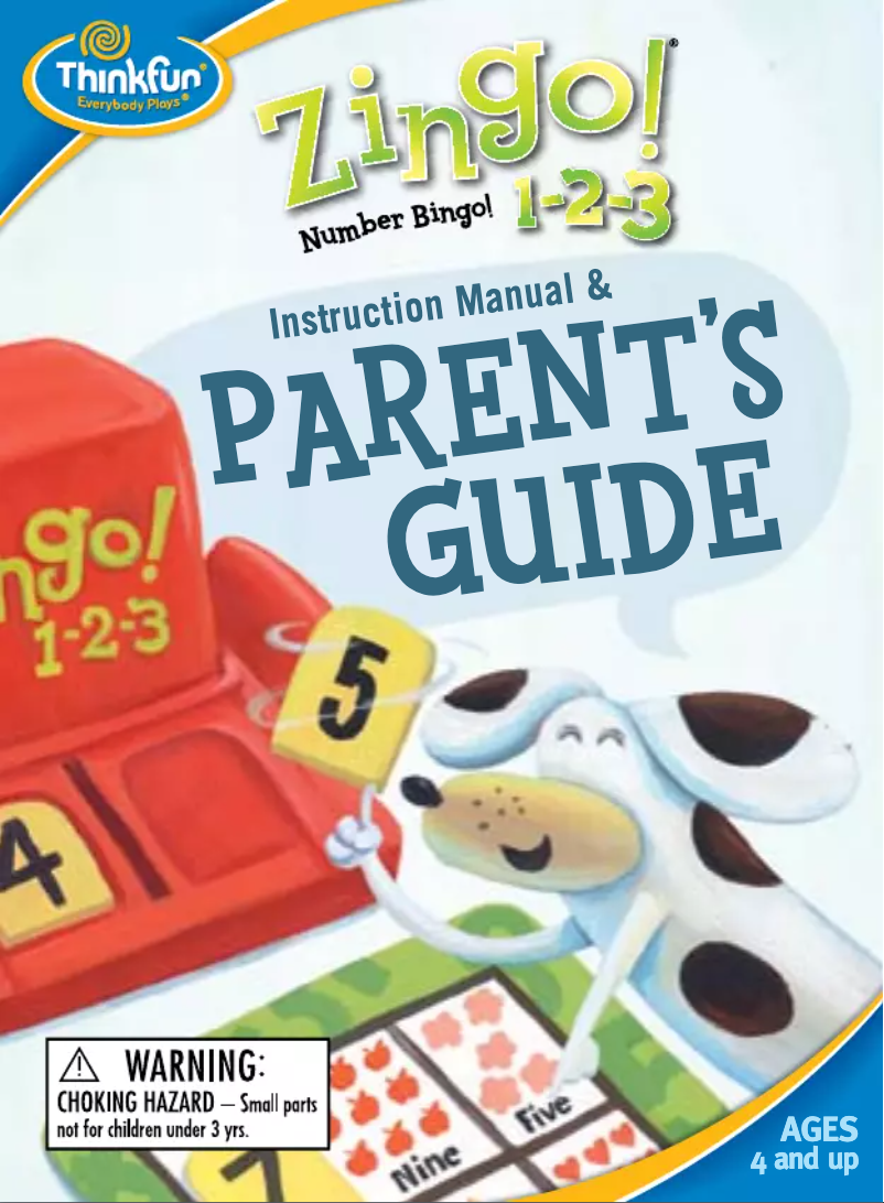 Page n°1 - Manuel utilisateur ThinkFun Zingo! 1-2-3