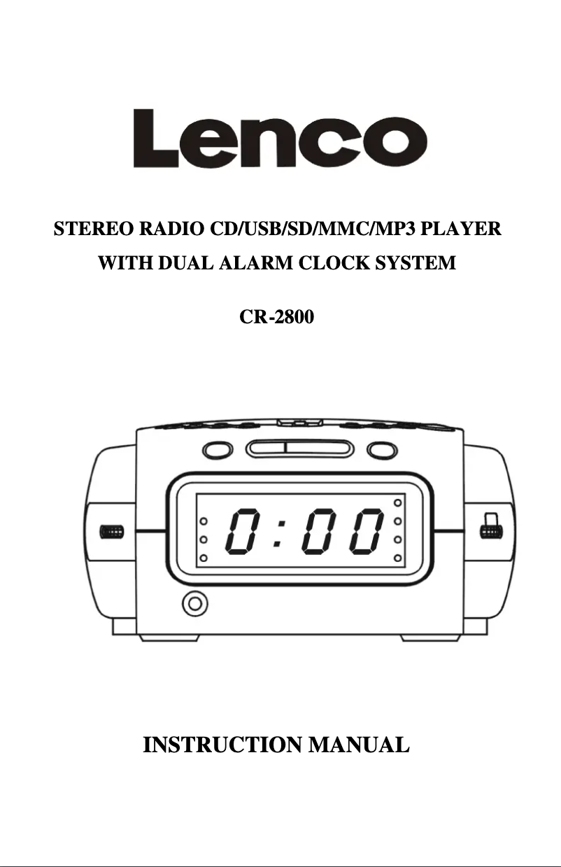 Page 1 of the manual User Manual Lenco CR-2800