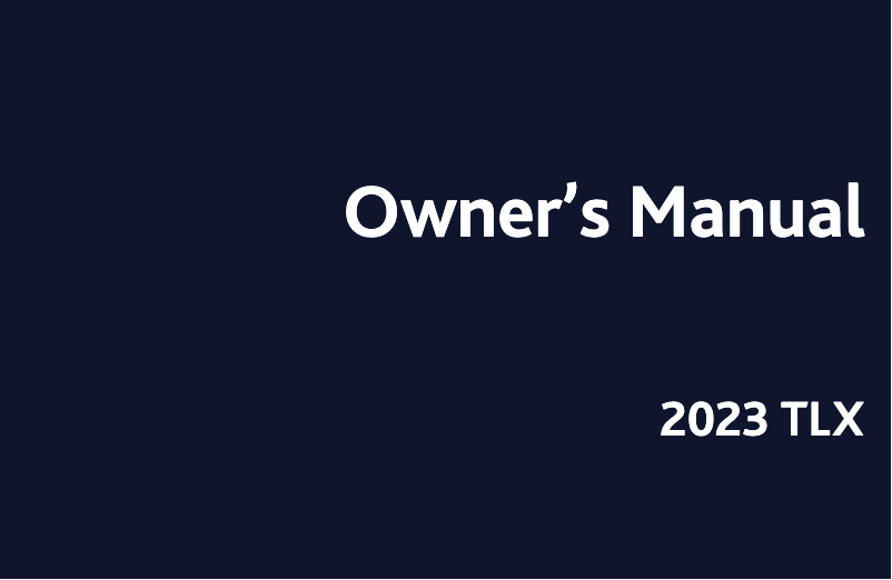 Page 1 de la notice Manuel utilisateur Acura TLX (2023)