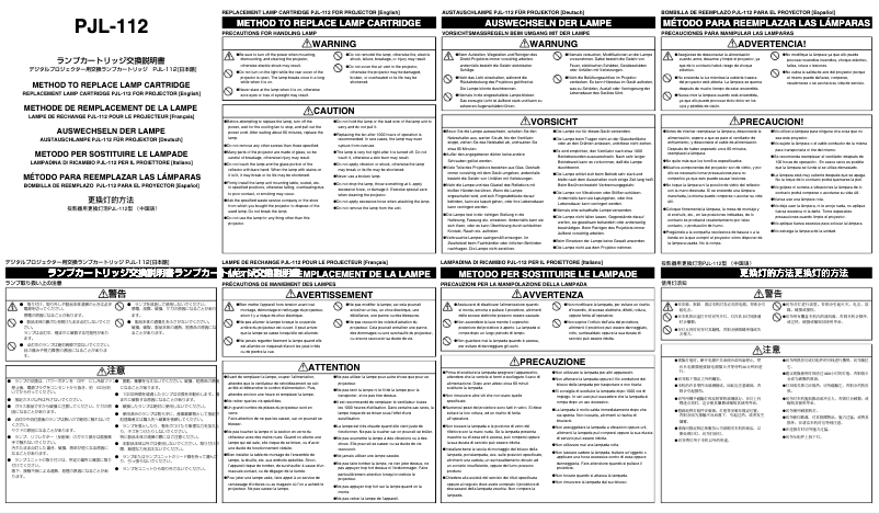 Page 1 de la notice Manuel utilisateur Yamaha PJL-112