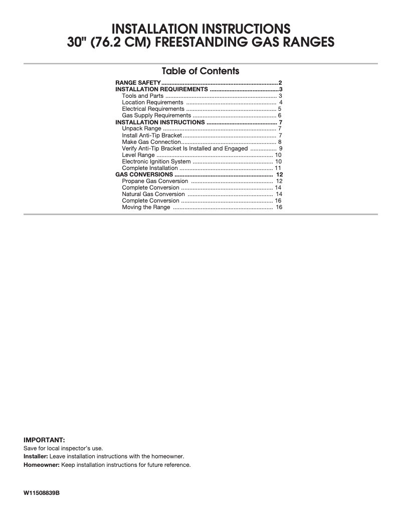 Page 1 de la notice Guide d'installation Amana AGR4203MNB