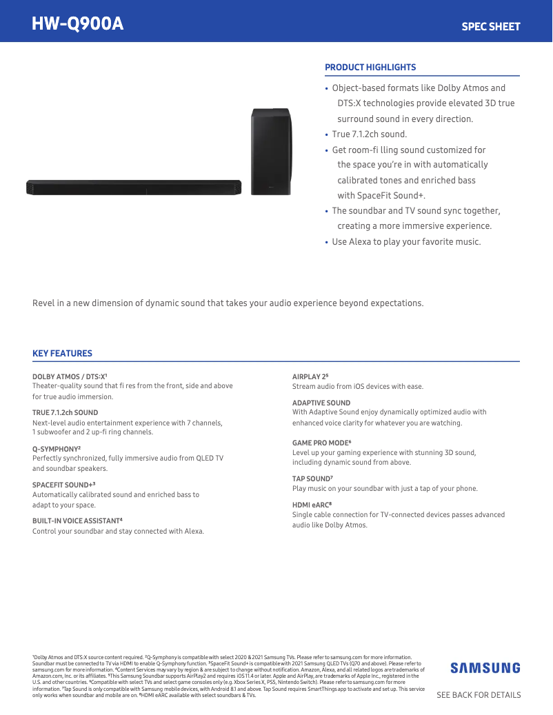 Image de la première page du manuel de l'appareil HW-Q900A