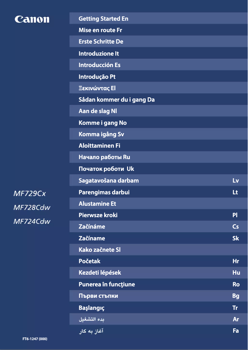 Image de la première page du manuel de l'appareil i-SENSYS MF728Cdw
