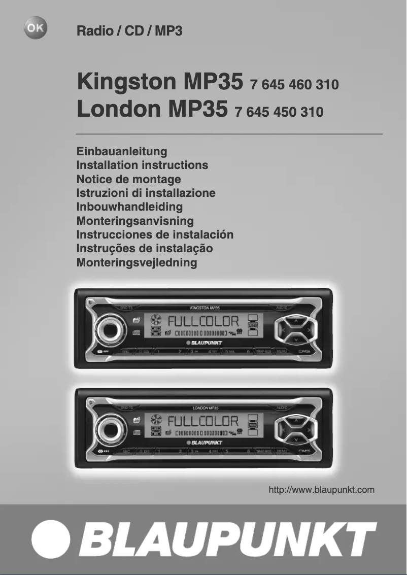 Page 1 de la notice Manuel utilisateur Blaupunkt London MP35