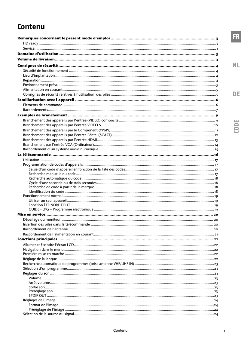 Image de la première page du manuel de l'appareil MD30169
