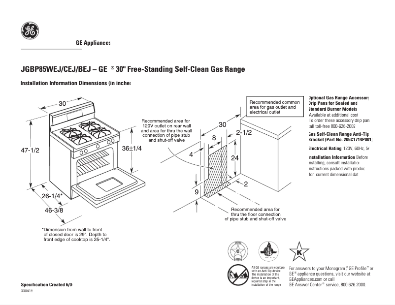 Image de la première page du manuel de l'appareil JGBP85BEJBB