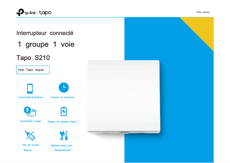 Page n°1 - Manuel utilisateur TP-Link Tapo S210