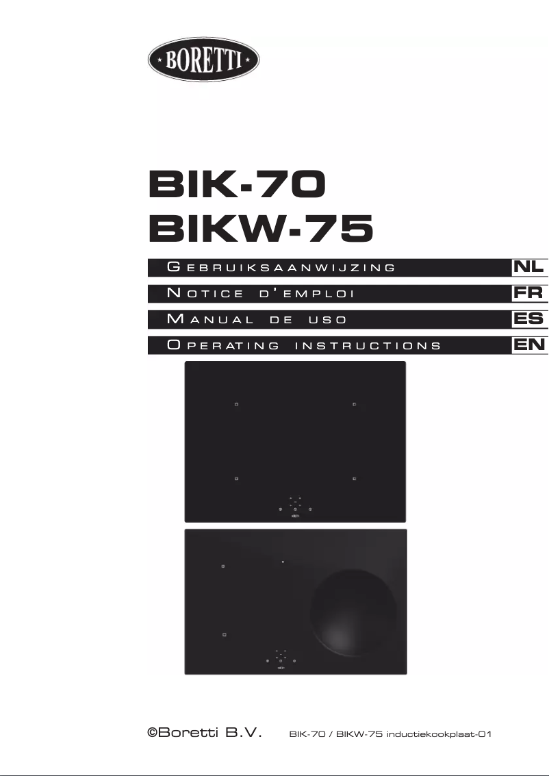 Page 1 de la notice Manuel utilisateur Boretti BIK 70