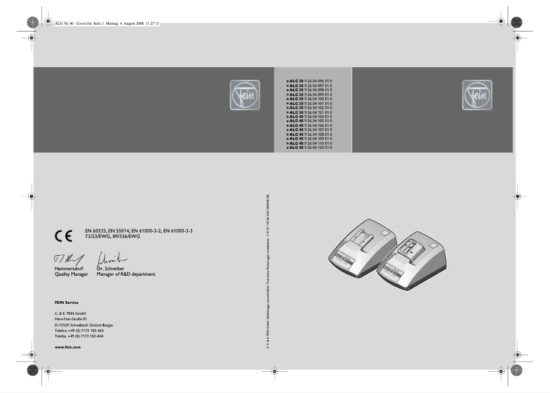 Page n°1 - Manuel utilisateur Fein AFSC 18