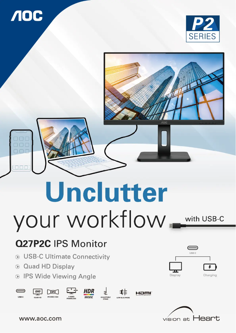 Page 1 de la notice Brochure AOC Q27P2C