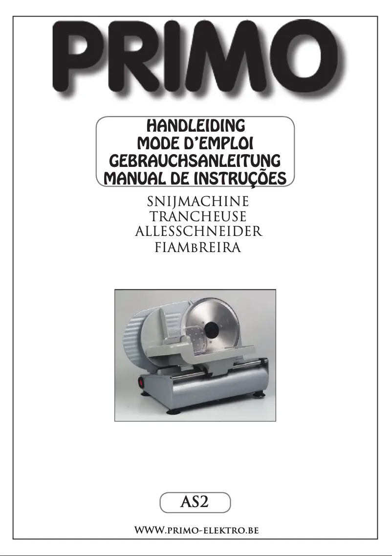 Page 1 de la notice Manuel utilisateur Primo AS2