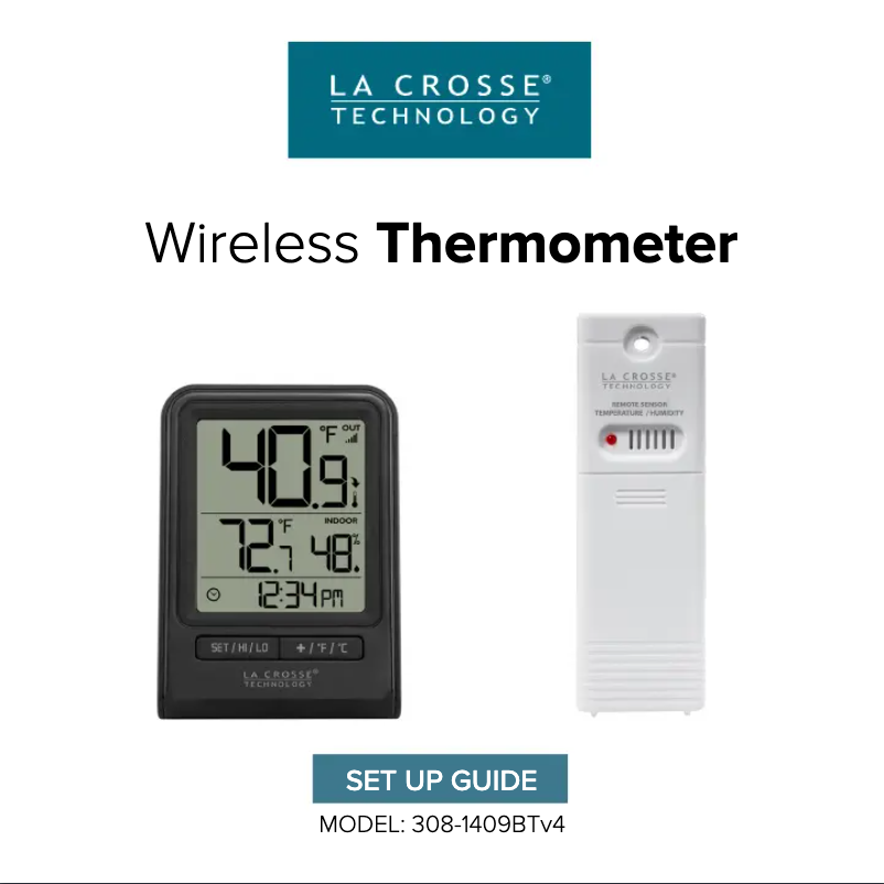 Page n°1 - Manuel utilisateur La Crosse Technology 308-1409BTV4