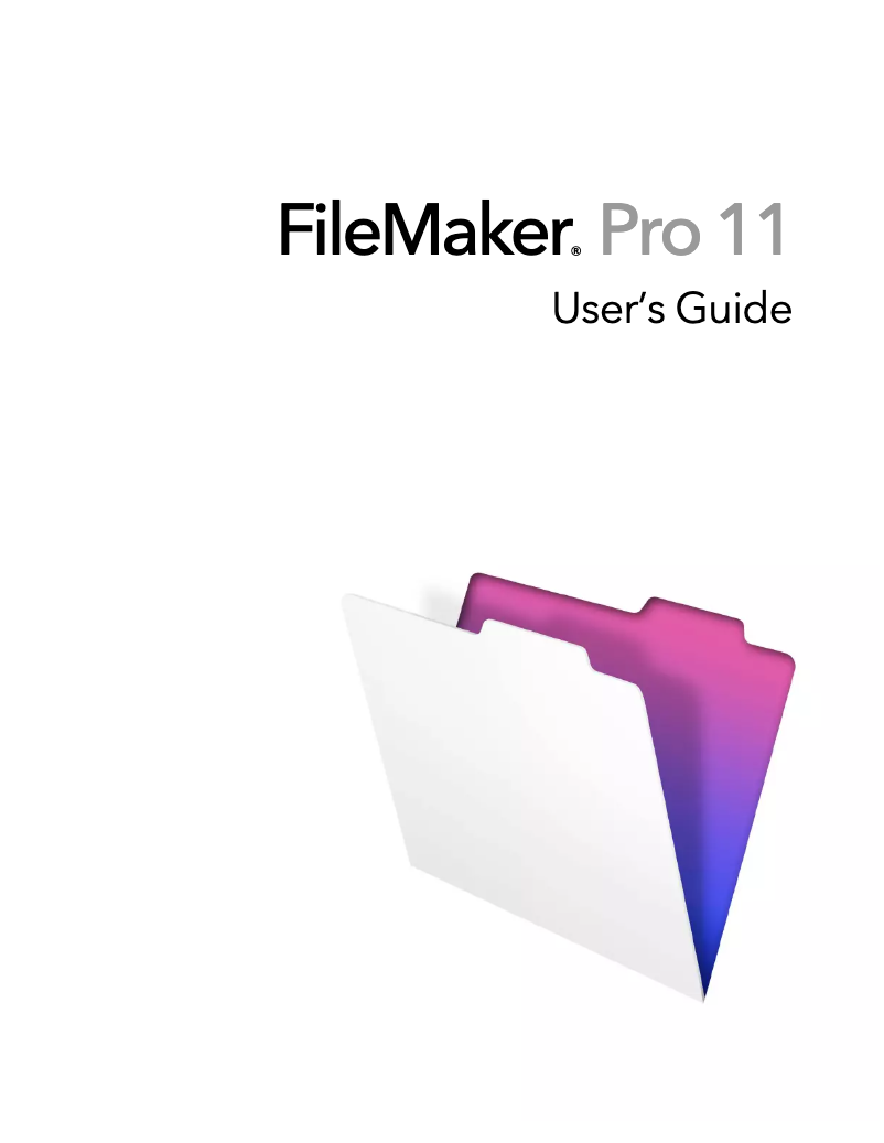 Page n°1 - Manuel utilisateur FileMaker Pro 11