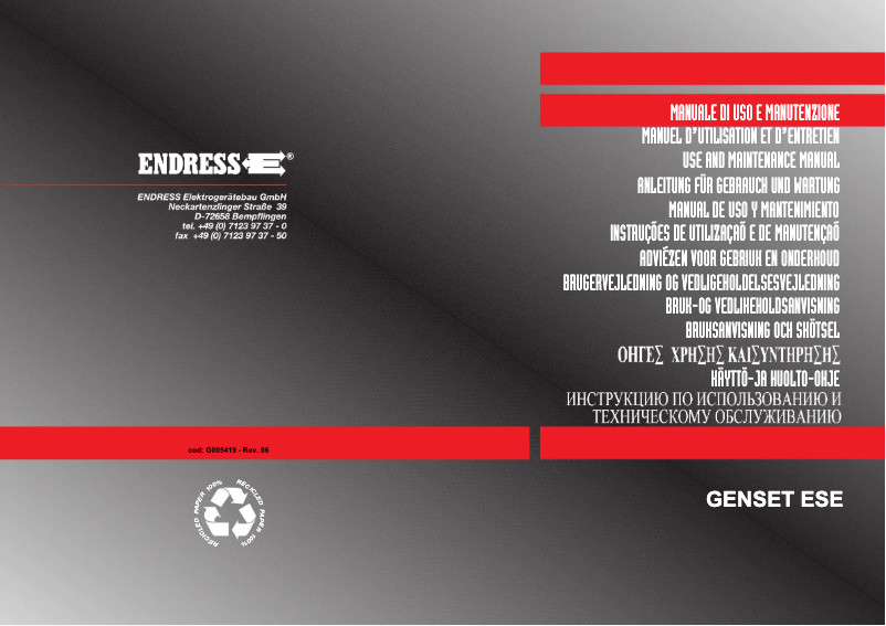 Page 1 de la notice Manuel utilisateur Endress ESE 604 DYS DI