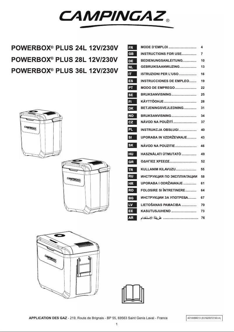 Image de la première page du manuel de l'appareil Powerbox Plus 36L