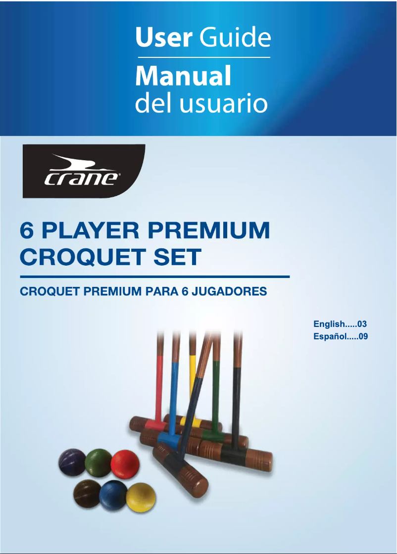 Page 1 de la notice Manuel utilisateur Crane Bocce Ball or Croquet Set 50345