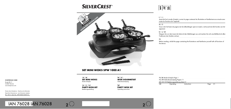 Page n°1 - Manuel utilisateur SilverCrest SPW 1000 A1