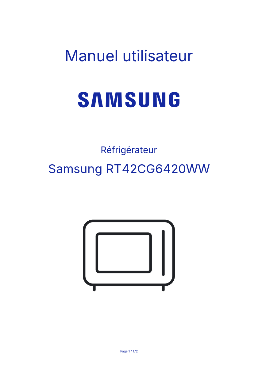 Image de la première page du manuel de l'appareil RT42CG6420WW