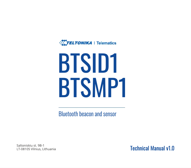 Page 1 de la notice Manuel utilisateur Teltonika BTSMP1