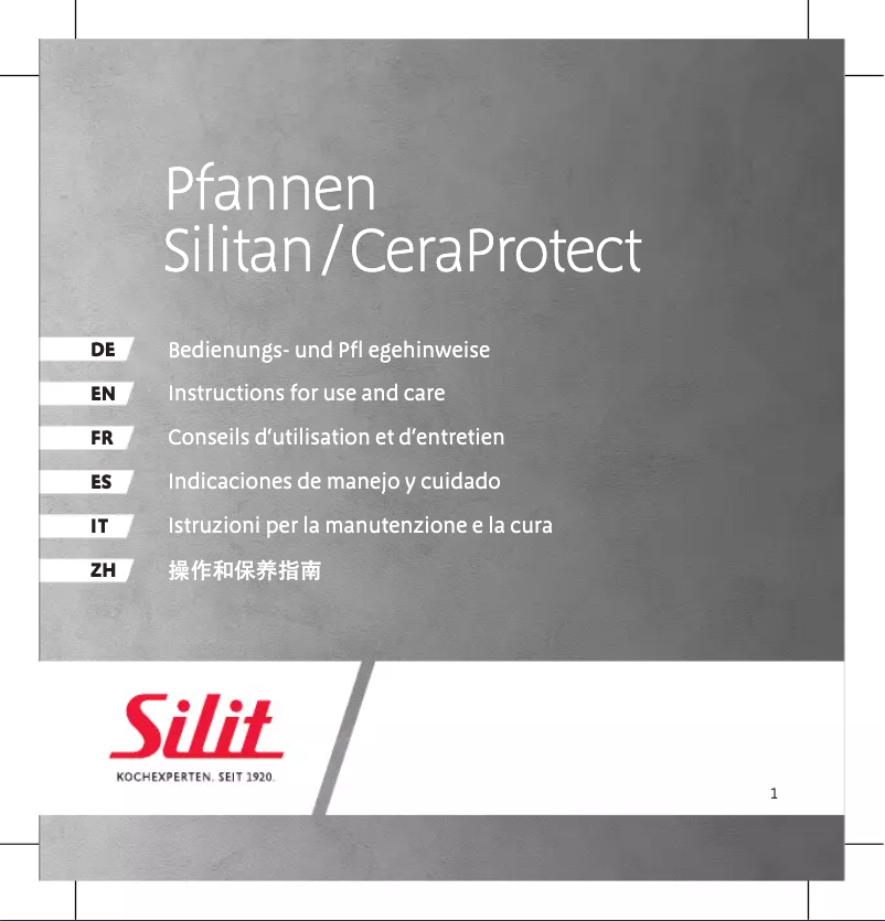 Página 1 del manual Manual de usuario Silit Merida