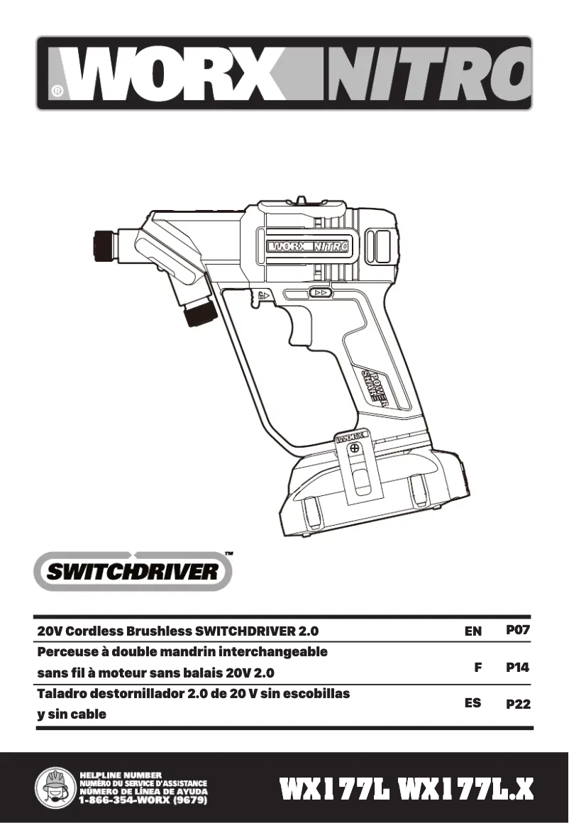 Page n°1 - Manuel utilisateur Worx WX177L