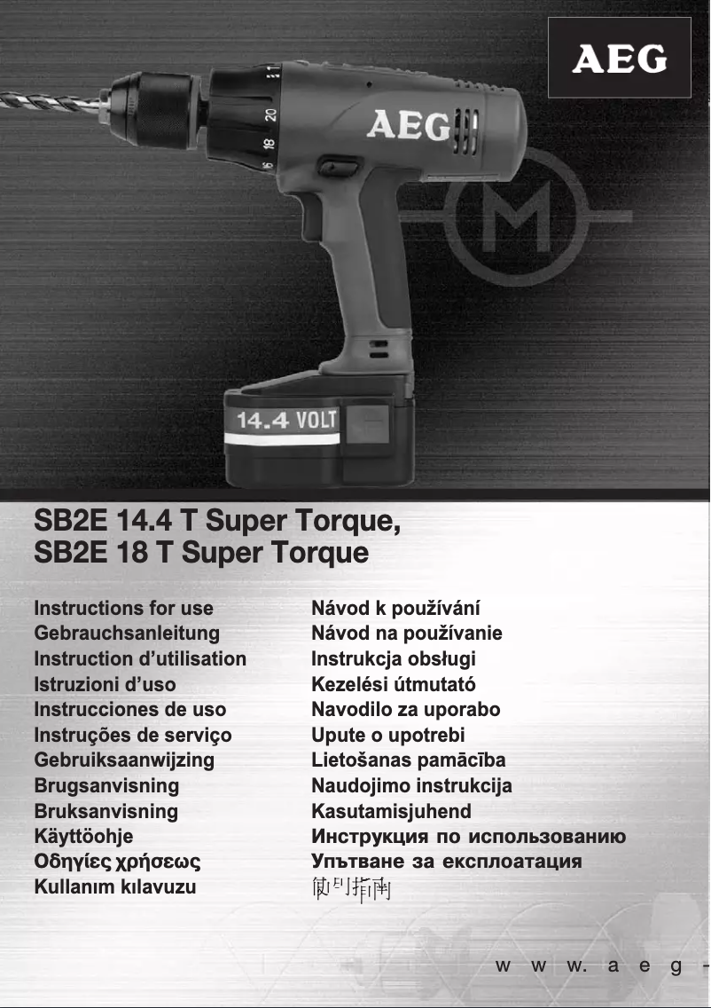 Page 1 de la notice Manuel utilisateur AEG SB2E 14.4 T Super Torque