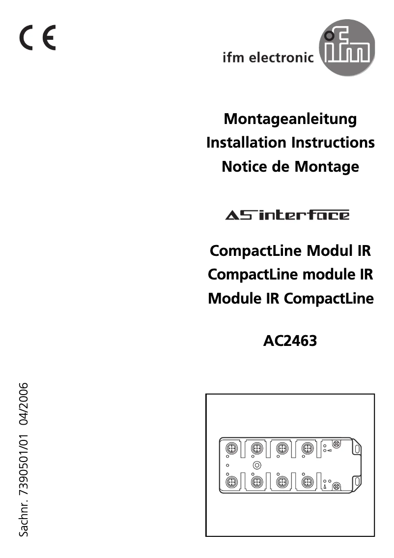 Page n°1 - Manuel utilisateur IFM AC2463