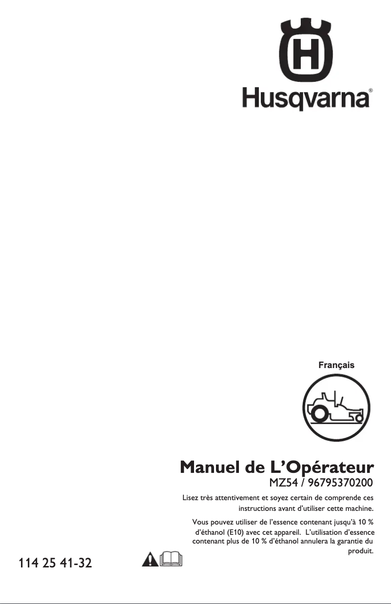 Page n°1 - Manuel utilisateur Husqvarna MZ54
