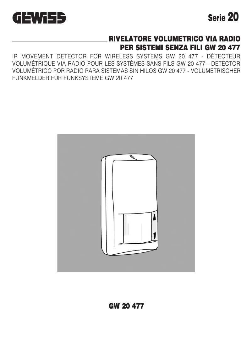 Page 1 de la notice Manuel utilisateur Gewiss GW20477