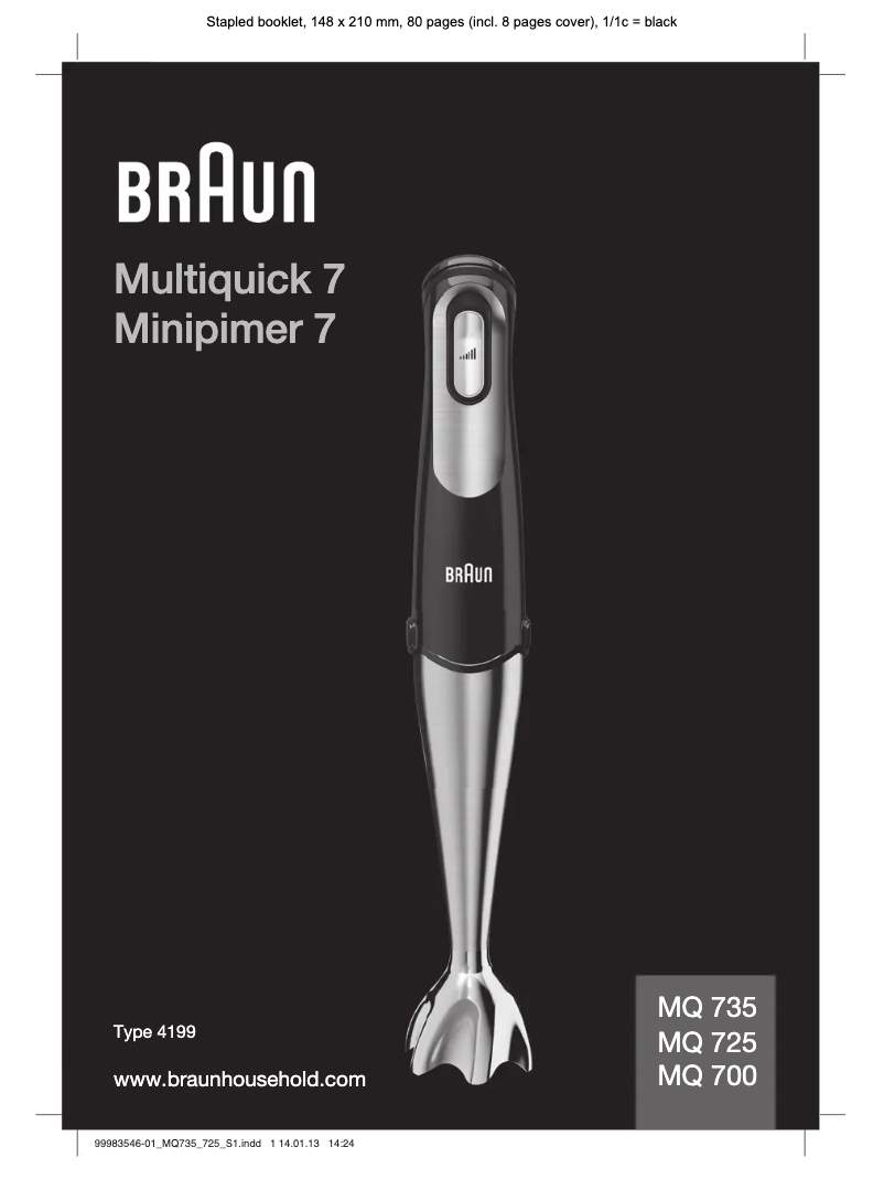 Página 1 del manual Manual de usuario Braun MQ735 Sauce