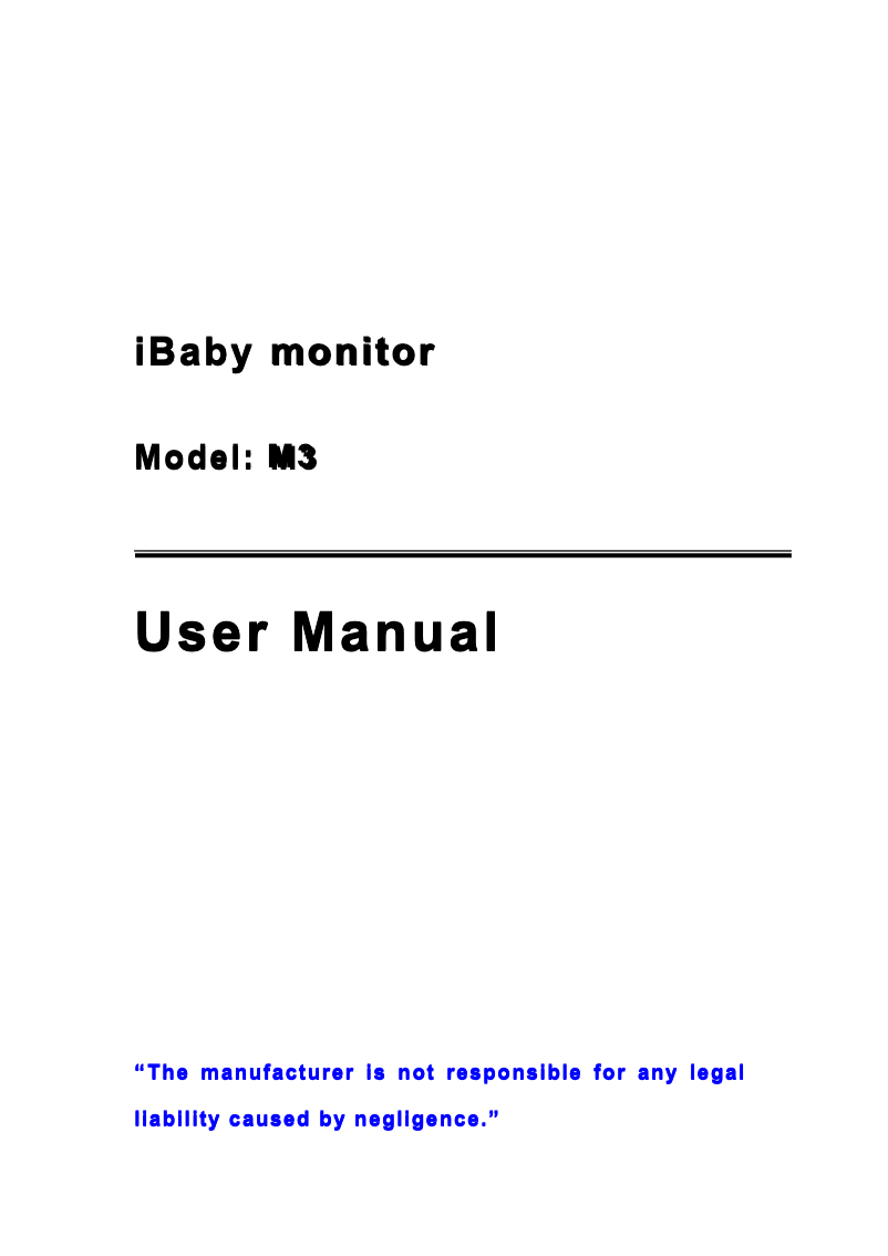 Page 1 de la notice Manuel utilisateur iBaby M3