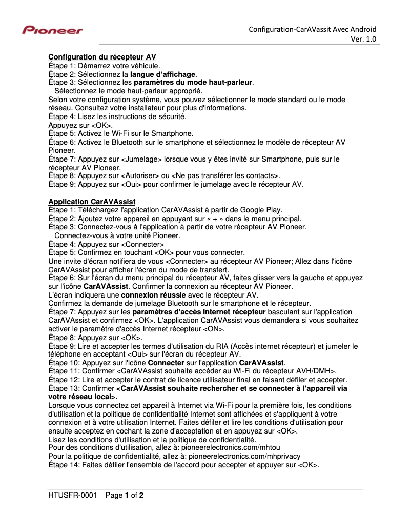 Image de la première page du manuel de l'appareil DMH-W4600NEX