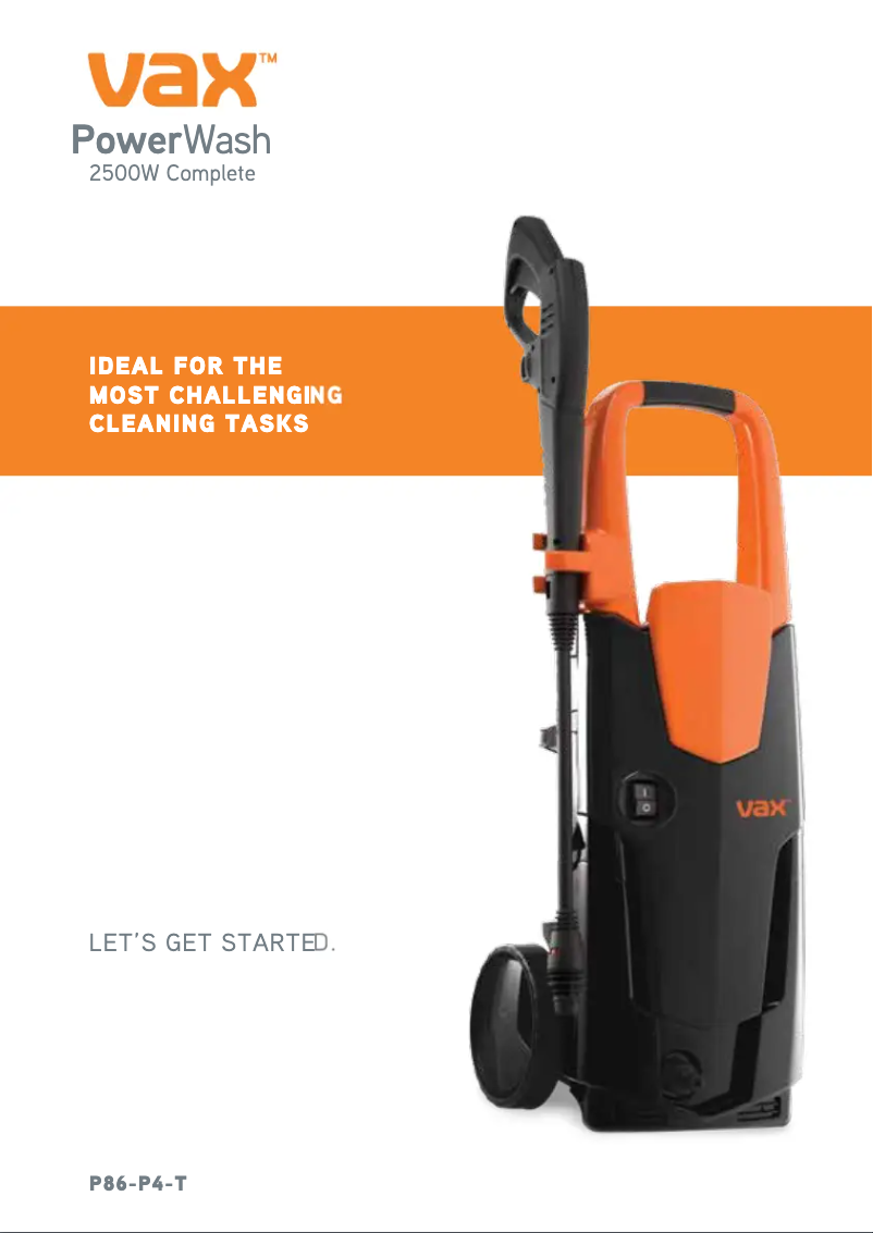 Página 1 del manual Manual de usuario Vax PowerWash 3 Complete P86-P4-T