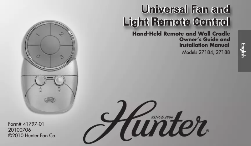 Page 1 de la notice Manuel utilisateur Hunter 27148