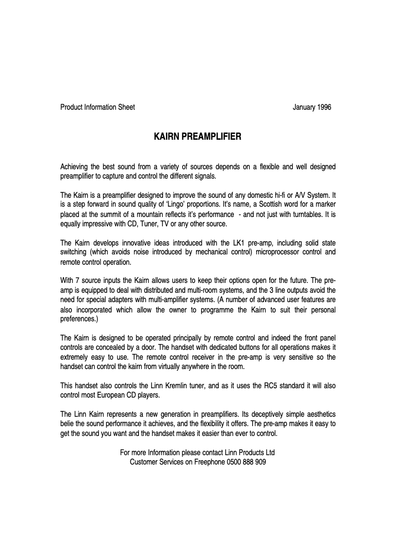 Page n°1 - Fiche technique Linn Kairn
