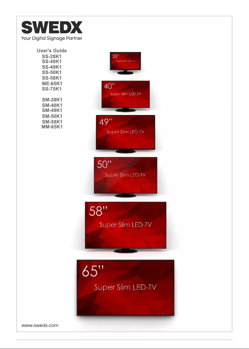 Page 1 de la notice Manuel utilisateur Swedx SS-28K1