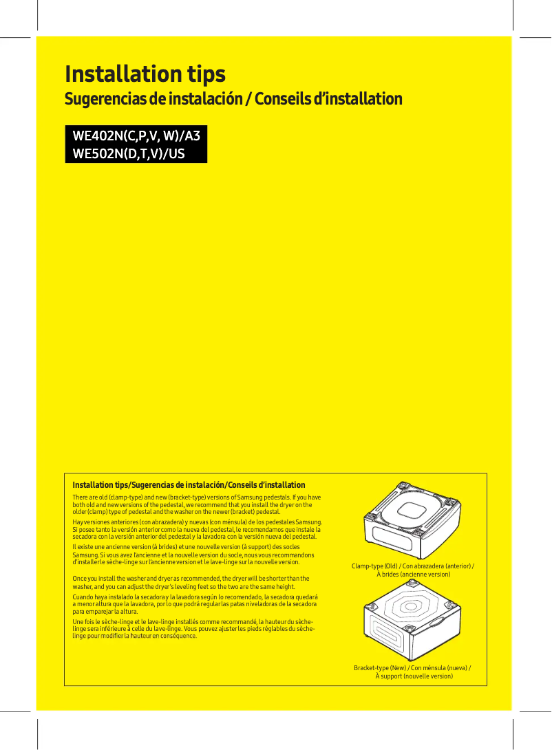 Image de la première page du manuel de l'appareil WE502NV