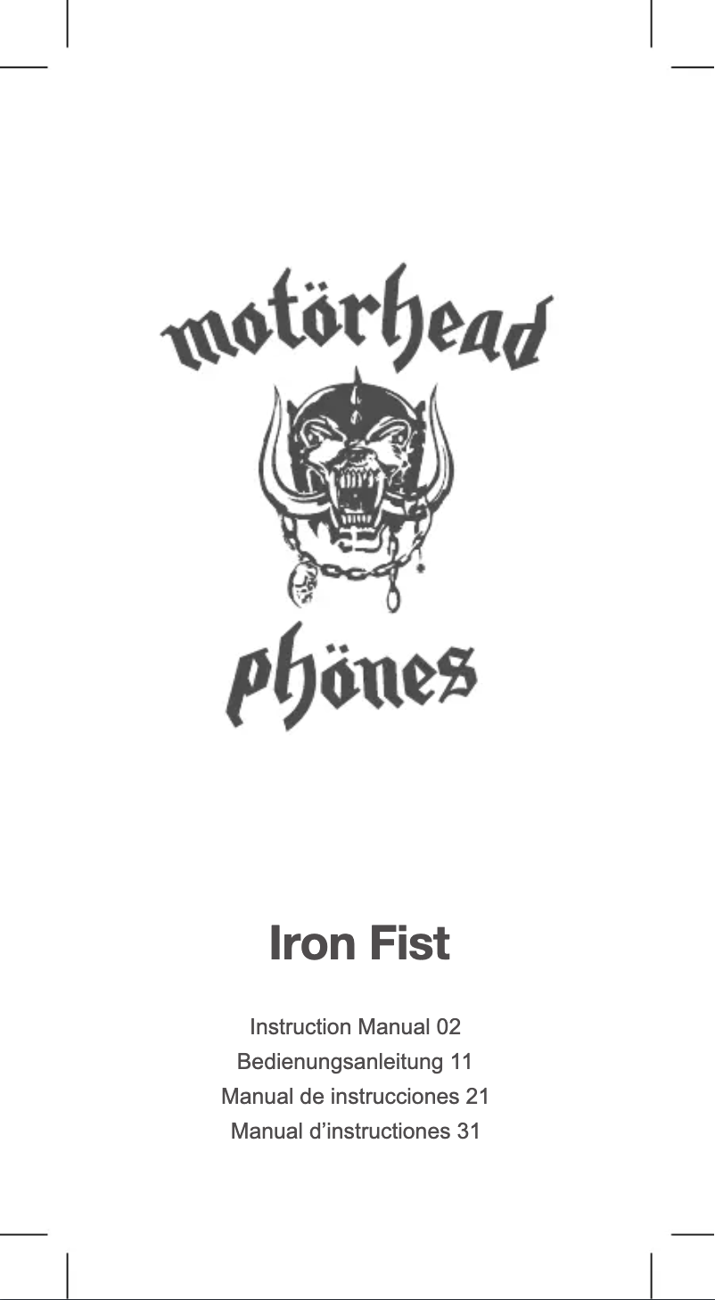 Page n°1 - Manuel utilisateur Motorhead phones Iron Fist
