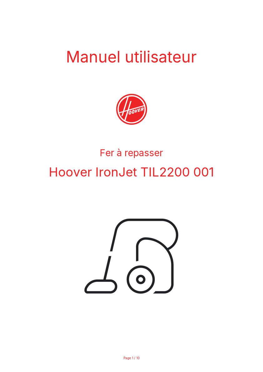 Image de la première page du manuel de l'appareil IronJet TIL2200 001