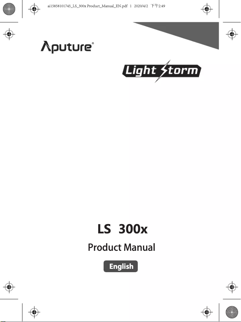 Page n°1 - Manuel utilisateur Aputure Light Storm LS 300X