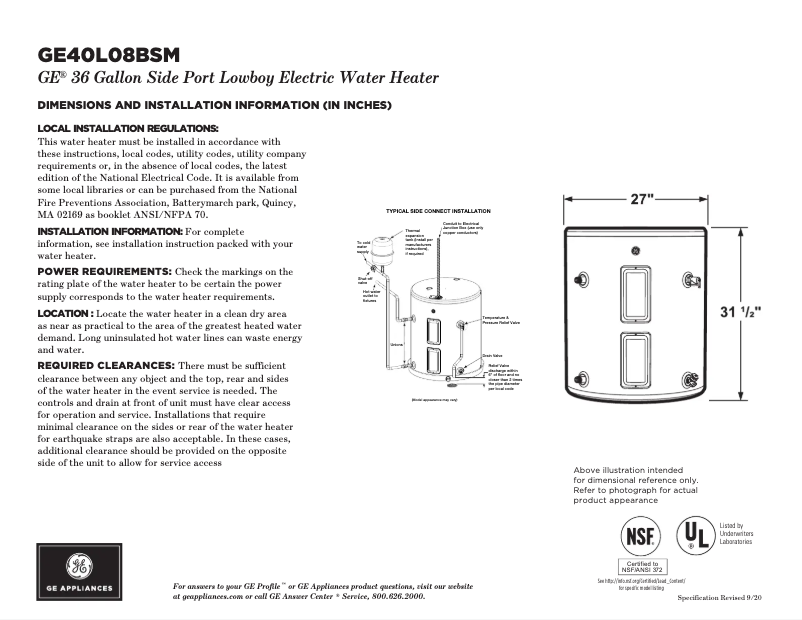 Imagen de la primera página del manual del dispositivo GE40L08BSM