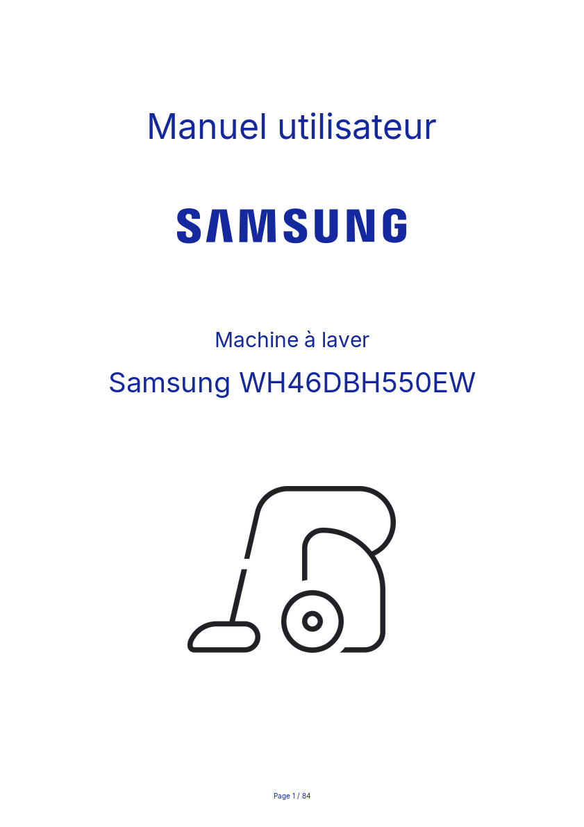 Page n°1 - Manuel utilisateur Samsung WH46DBH550EW
